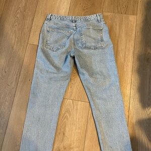 Women’s/Teen fringe hem denim jeans size 4, Nordstrom’s Top Shop brand.